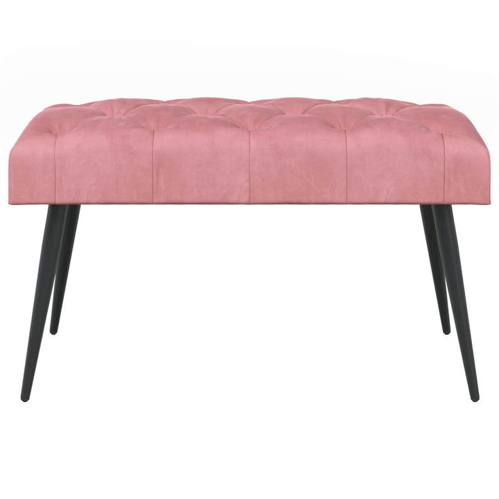 Bænk med knap tufting Lyserød 80 x 40 x 46 cm Fløjl