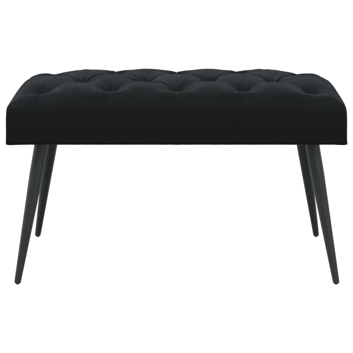 Bænk med knap tufting Sort 80 x 40 x 46 cm Fløjl
