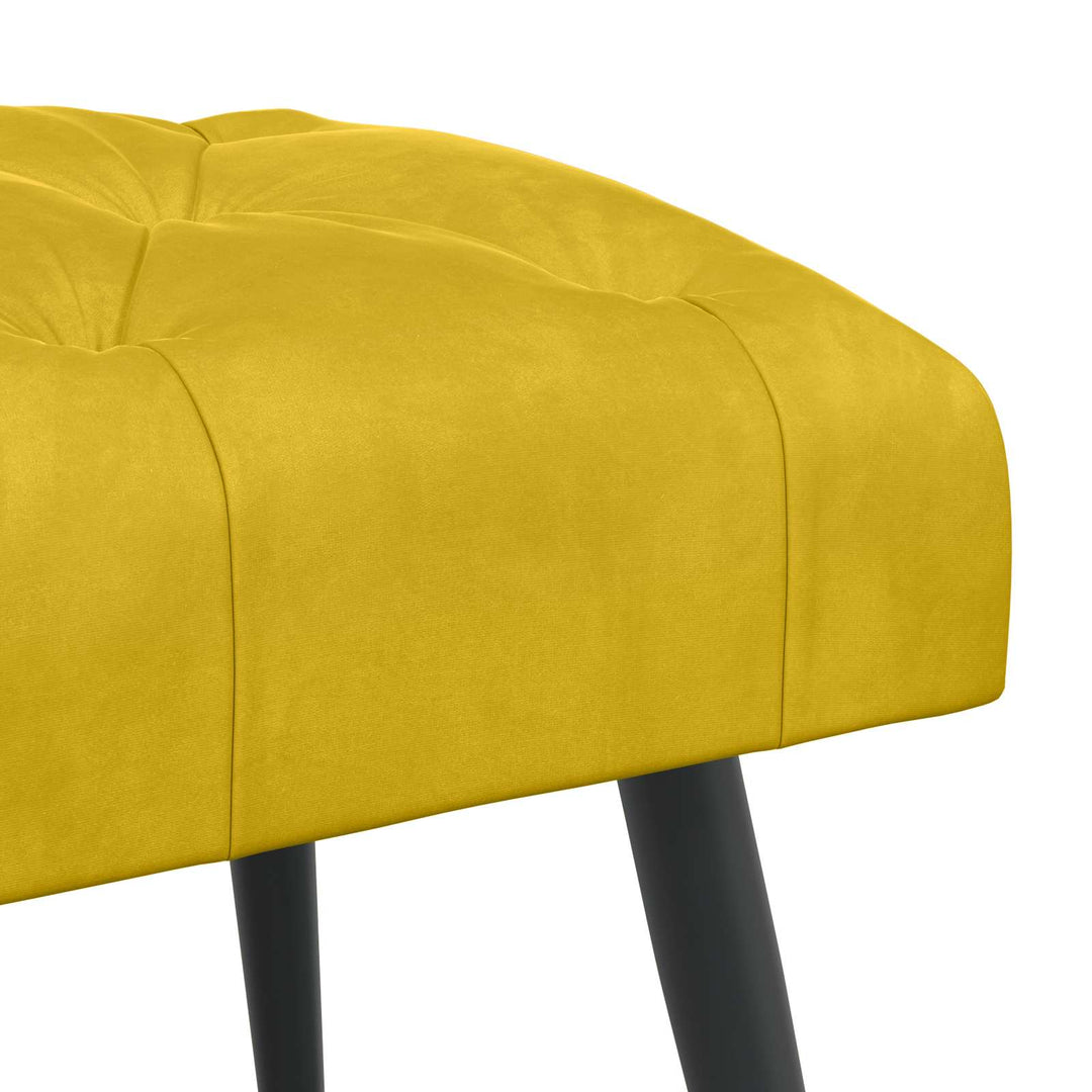 Bænk med knap tufting Gul 80 x 40 x 46 cm Fløjl