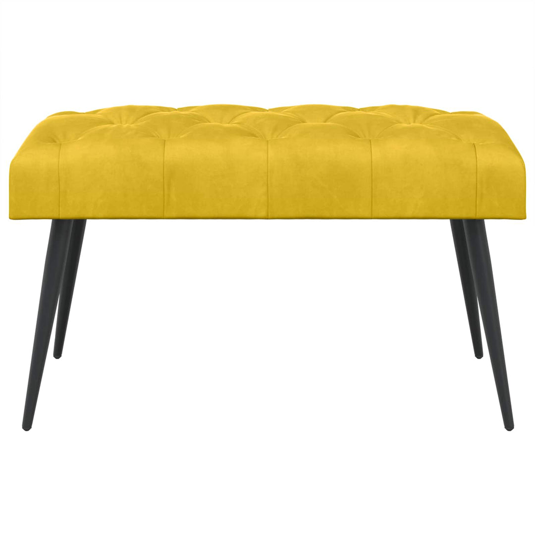 Bænk med knap tufting Gul 80 x 40 x 46 cm Fløjl