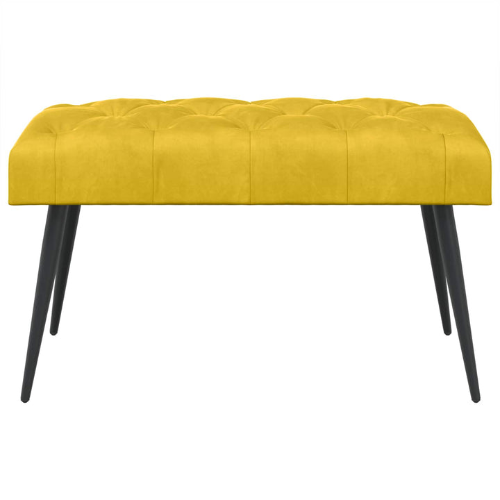Bænk med knap tufting Gul 80 x 40 x 46 cm Fløjl