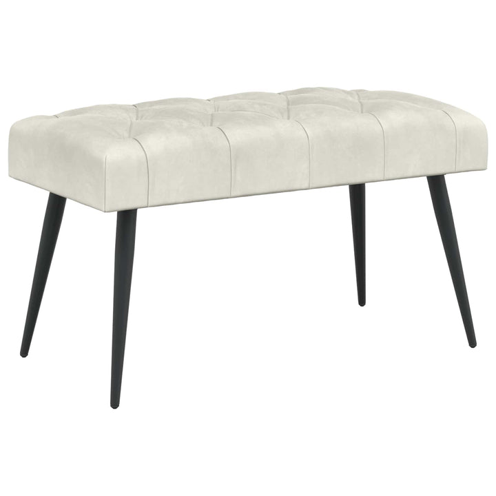 Bænk med knap tufting Cremefarvet 80 x 40 x 46 cm Fløjl