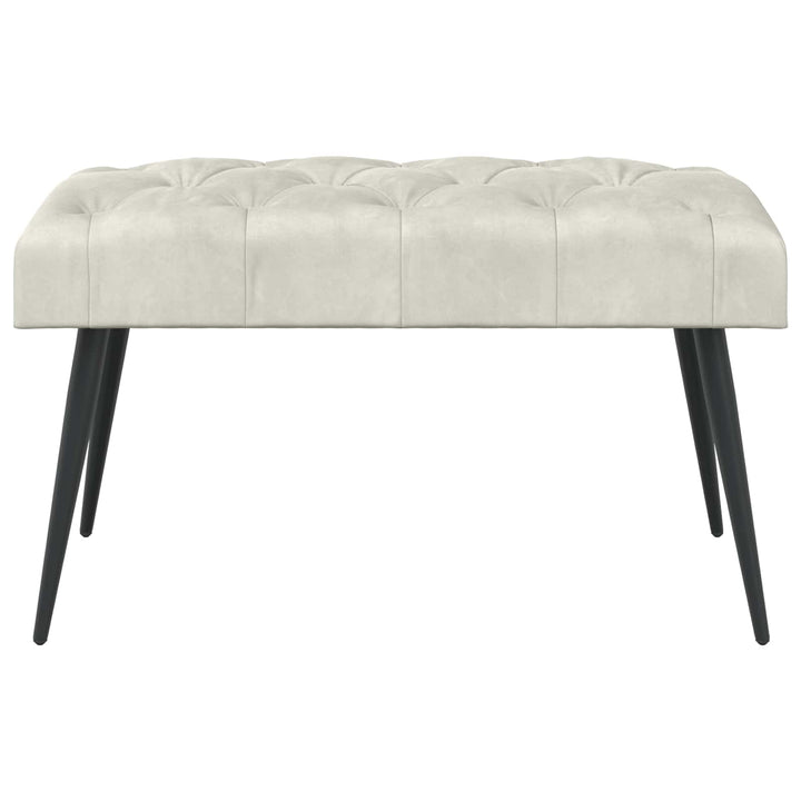 Bænk med knap tufting Cremefarvet 80 x 40 x 46 cm Fløjl
