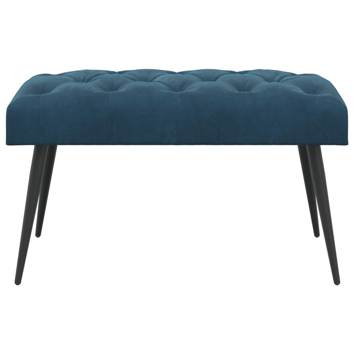 Bænk med knap tufting Blå 80 x 40 x 46 cm Fløjl