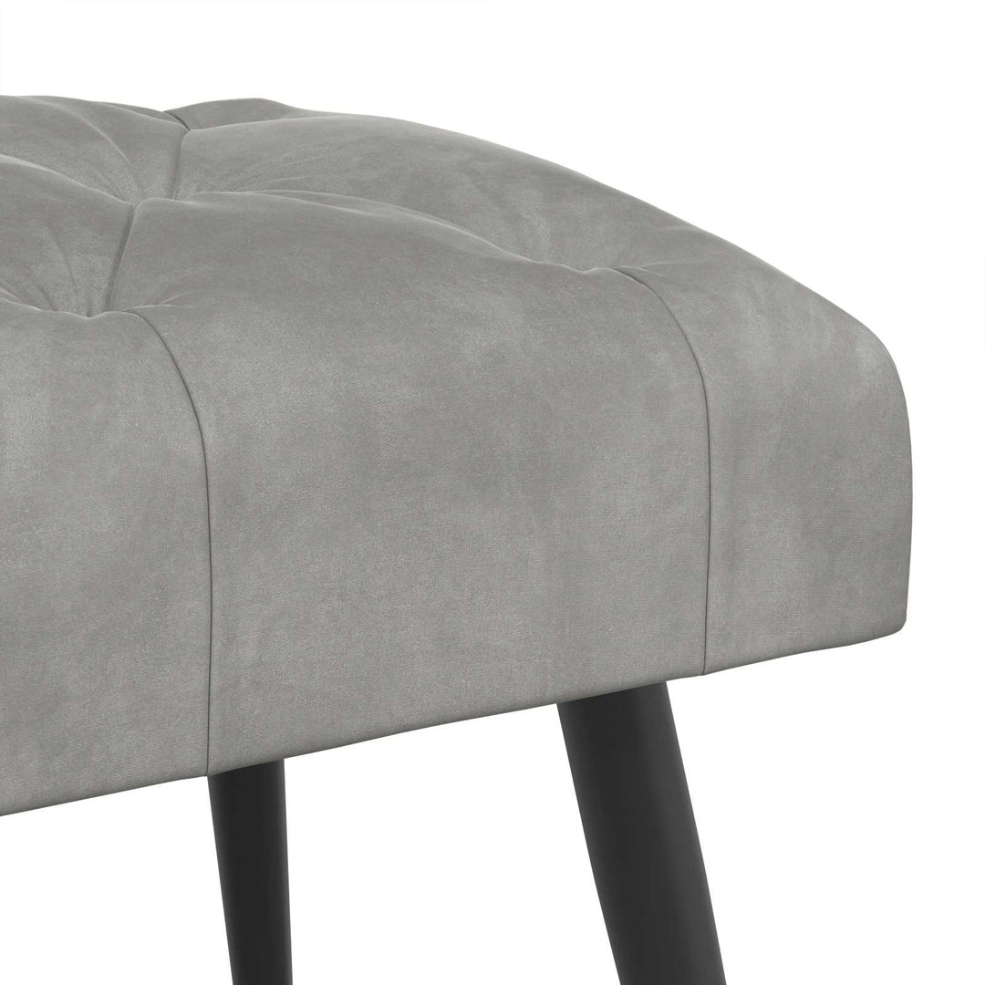 Bænk med knap tufting Lysegrå 110 x 40 x 46 cm Fløjl