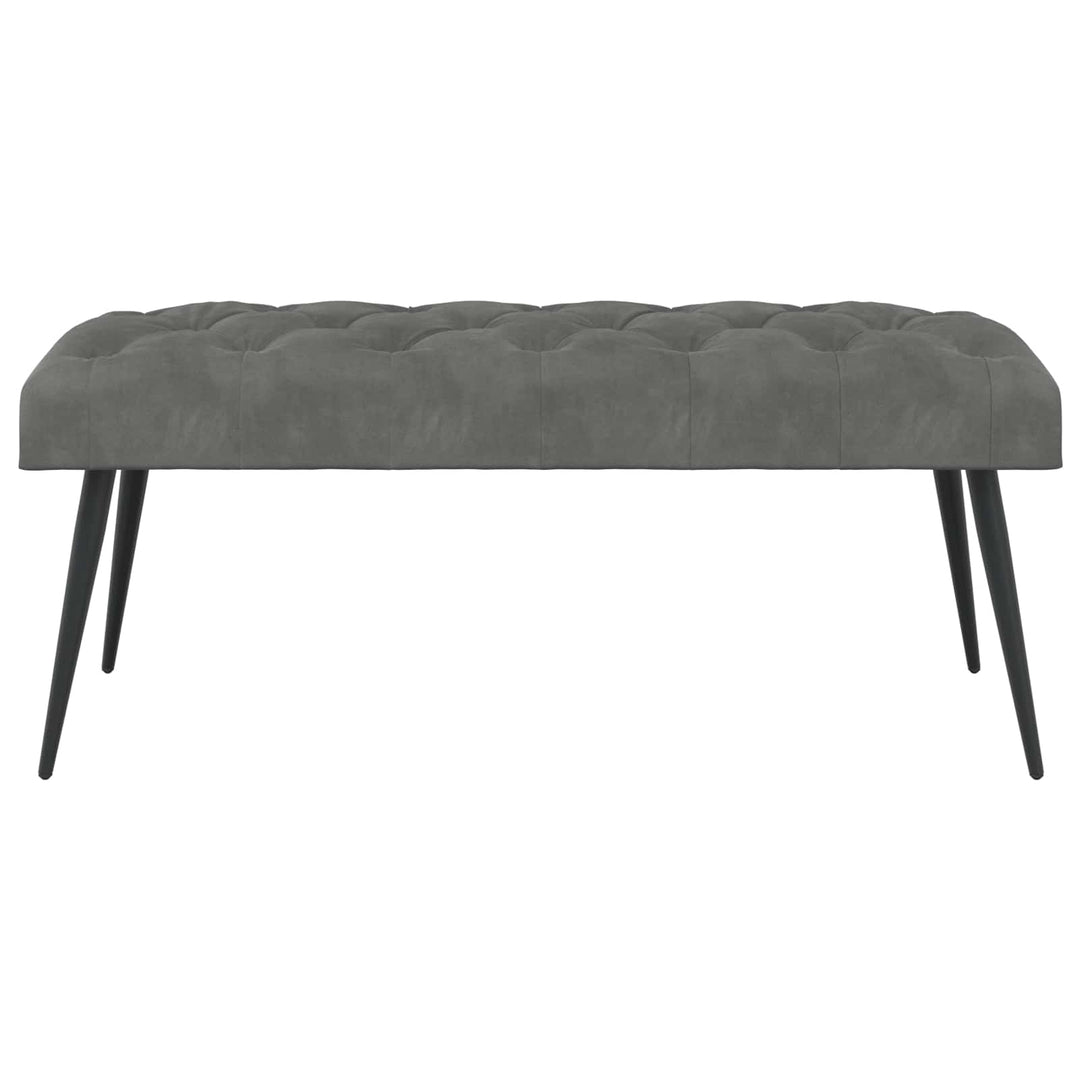 Bænk med knap tufting Mørkegrå 110 x 40 x 46 cm Fløjl