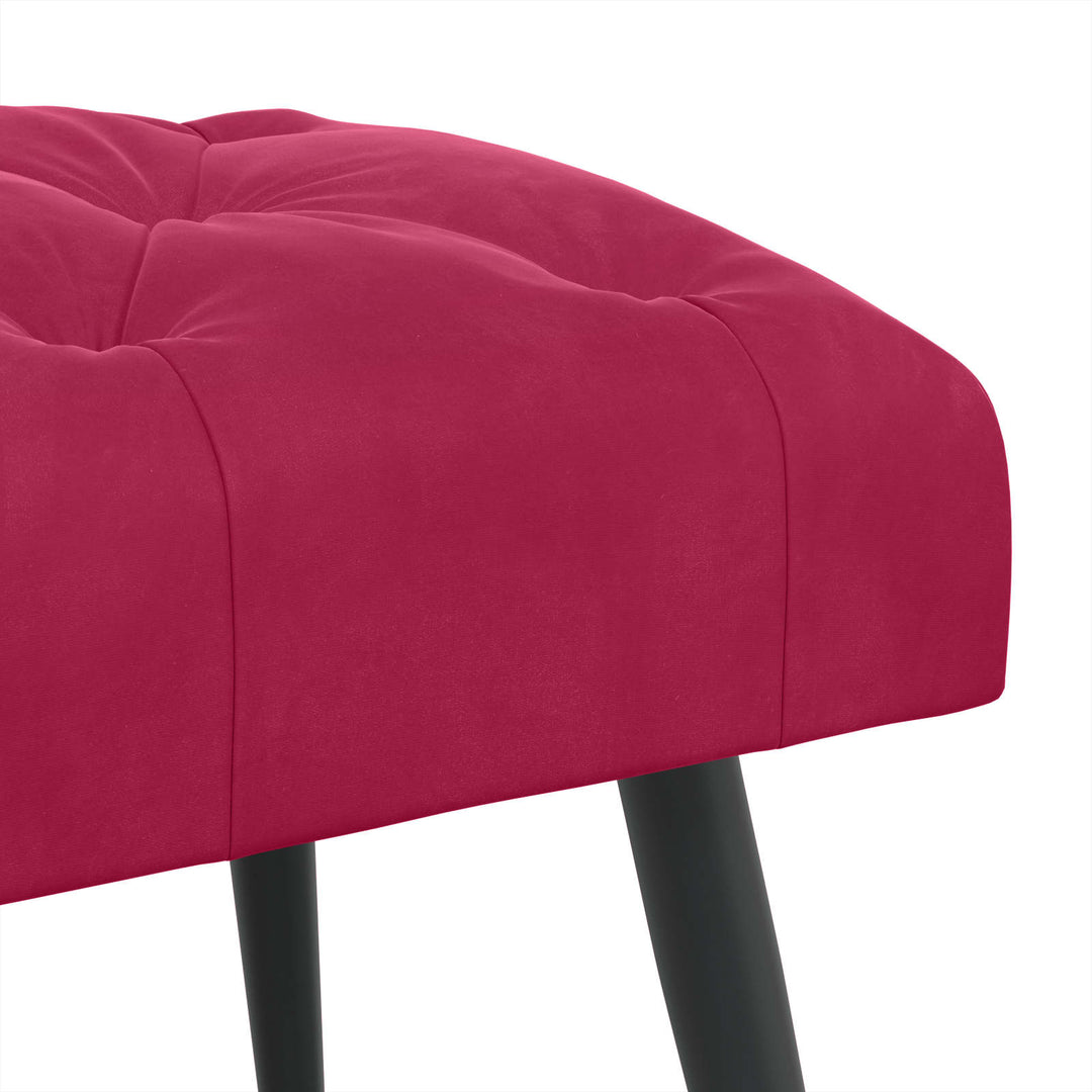 Bænk med knap tufting Vinrød 110 x 40 x 46 cm Fløjl