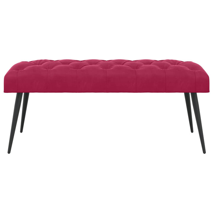 Bænk med knap tufting Vinrød 110 x 40 x 46 cm Fløjl