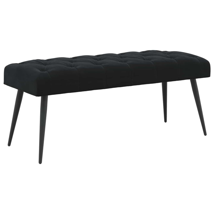 Bænk med knap tufting Sort 110 x 40 x 46 cm Fløjl