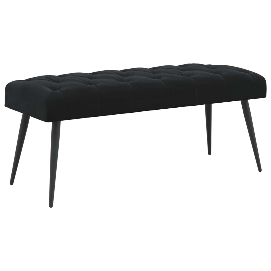 Bænk med knap tufting Sort 110 x 40 x 46 cm Fløjl