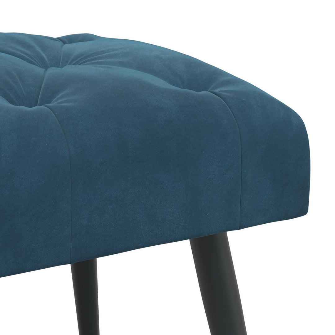 Bænk med knap tufting Blå 110 x 40 x 46 cm Fløjl