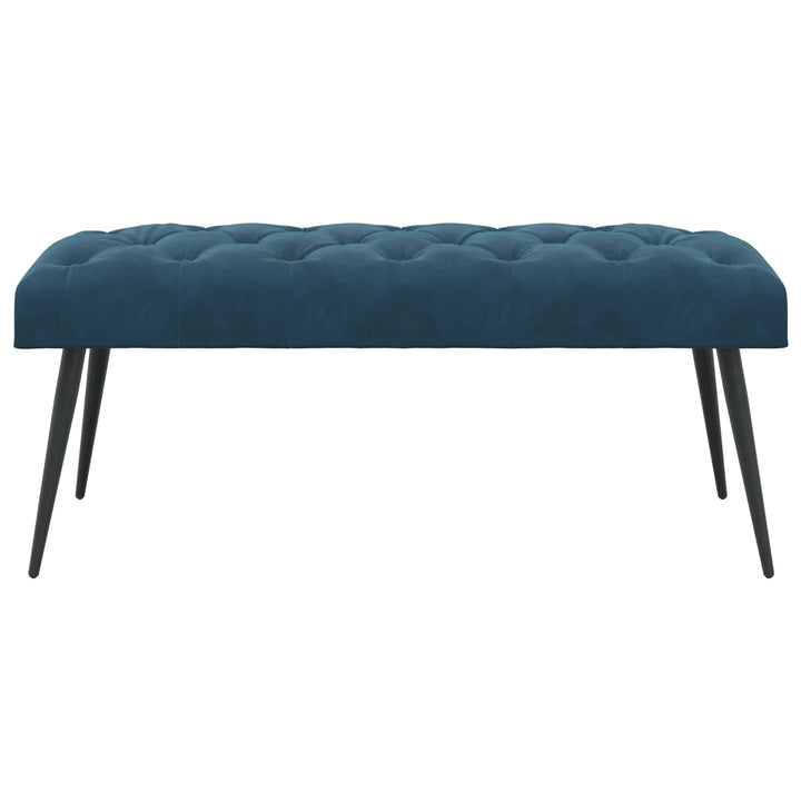 Bænk med knap tufting Blå 110 x 40 x 46 cm Fløjl