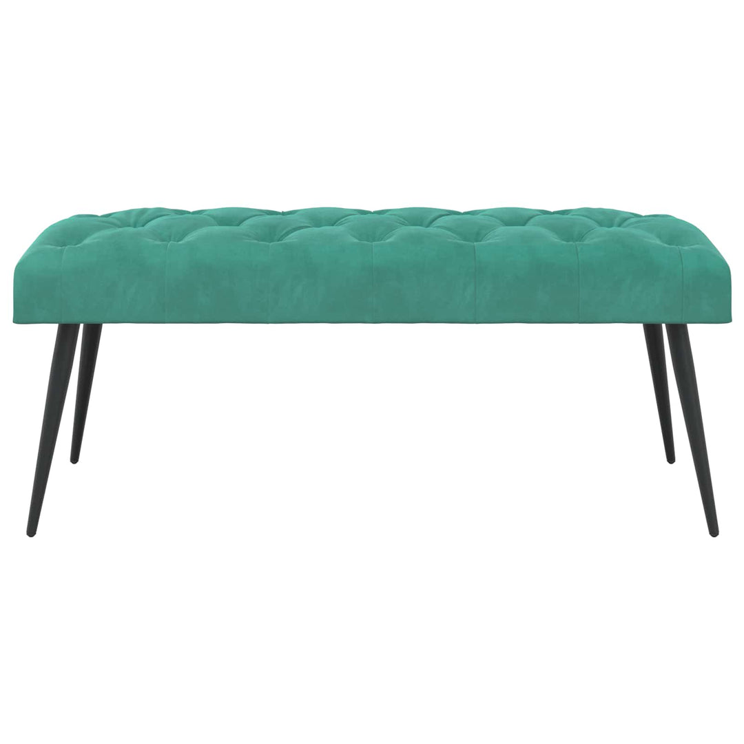 Bænk med knap tufting Turkis 110 x 40 x 46 cm Fløjl