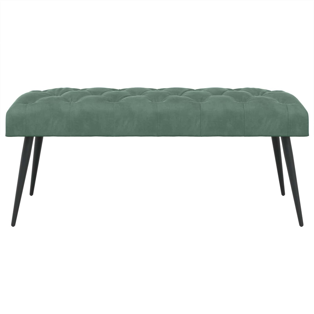Bænk med knap tufting Havgrøn 110 x 40 x 46 cm Fløjl