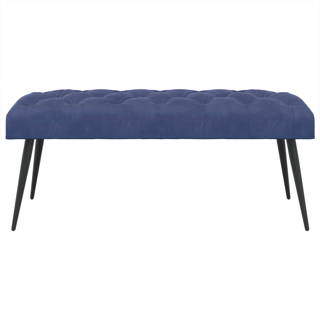 Bænk med knap tufting Politi blå 110 x 40 x 46 cm Fløjl