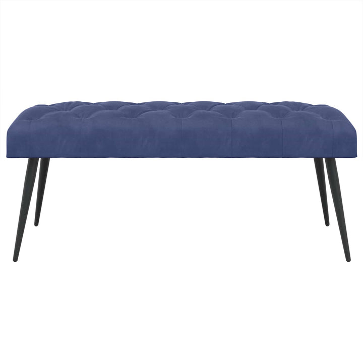 Bænk med knap tufting Politi blå 110 x 40 x 46 cm Fløjl