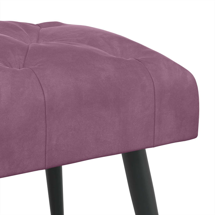 Bænk med knap tufting Lilla 110 x 40 x 46 cm Fløjl