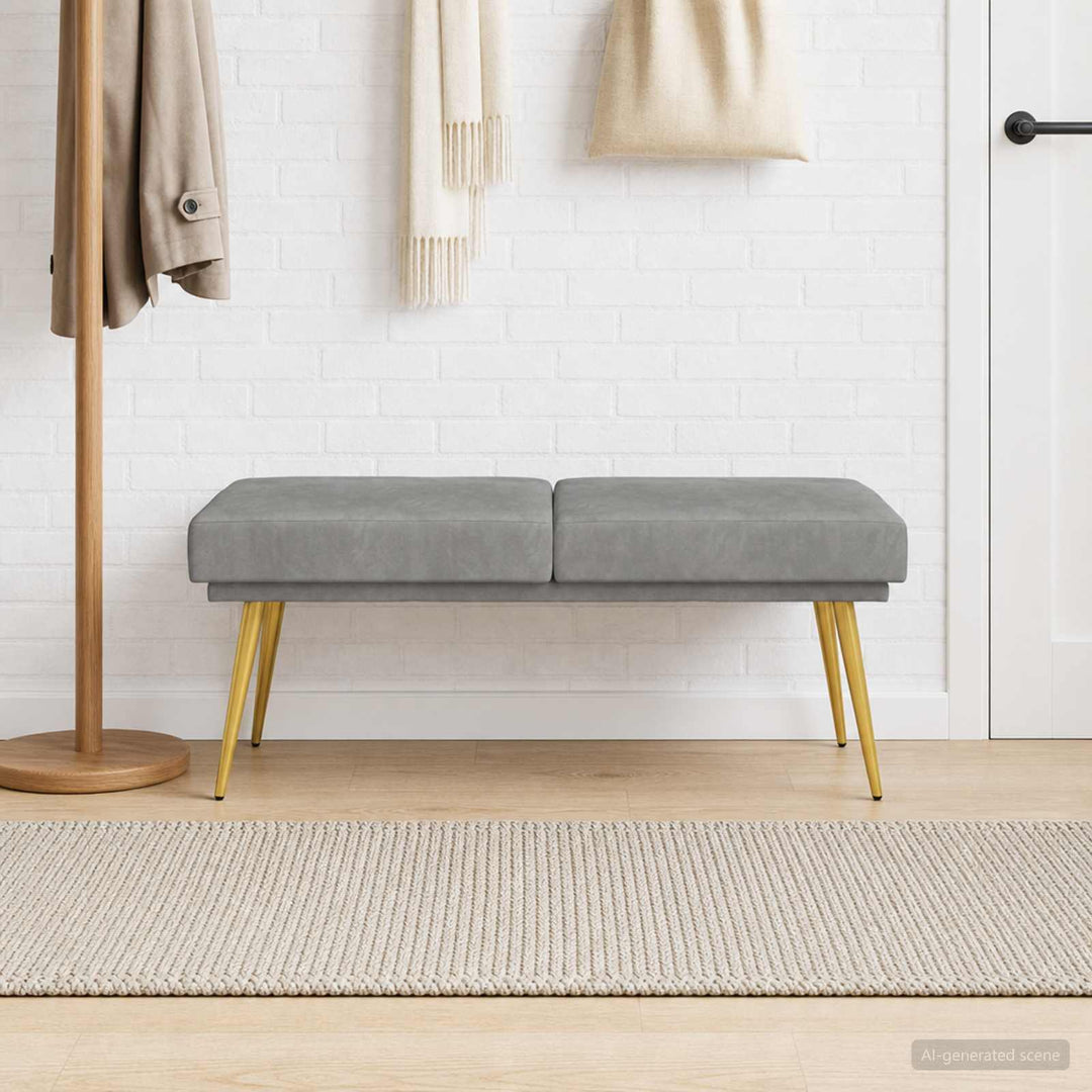 Dobbeltlagret bænk Lysegrå 120 x 45 x 46 cm Fløjl