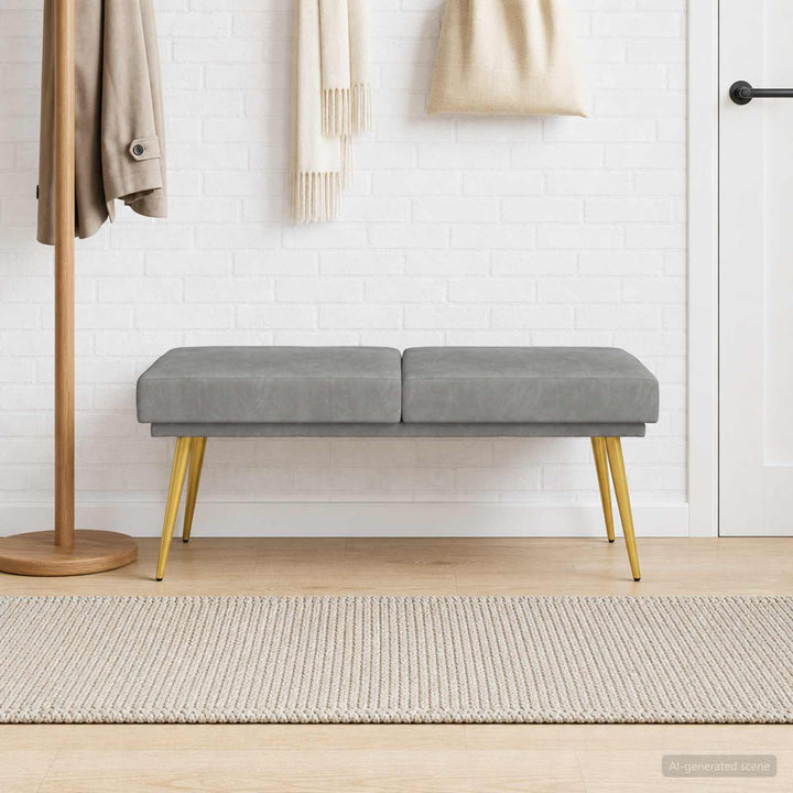 Dobbeltlagret bænk Lysegrå 120 x 45 x 46 cm Fløjl