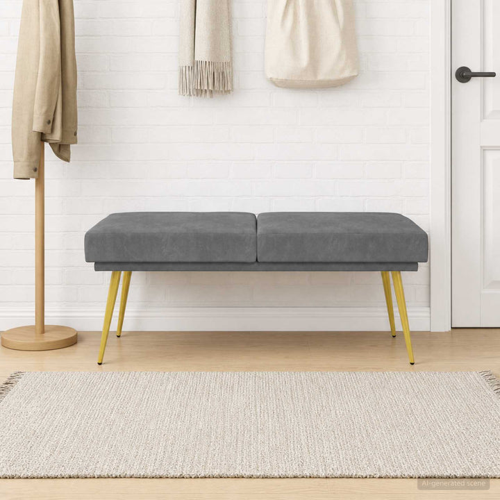 Dobbeltlagret bænk Mørkegrå 120 x 45 x 46 cm Fløjl