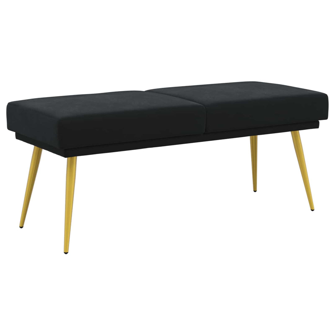 Dobbeltlagret bænk Sort 120 x 45 x 46 cm Velour