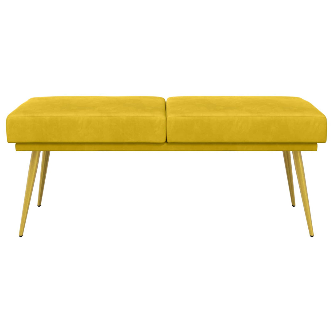 Dobbeltlagret bænk Gul 120 x 45 x 46 cm Fløjl