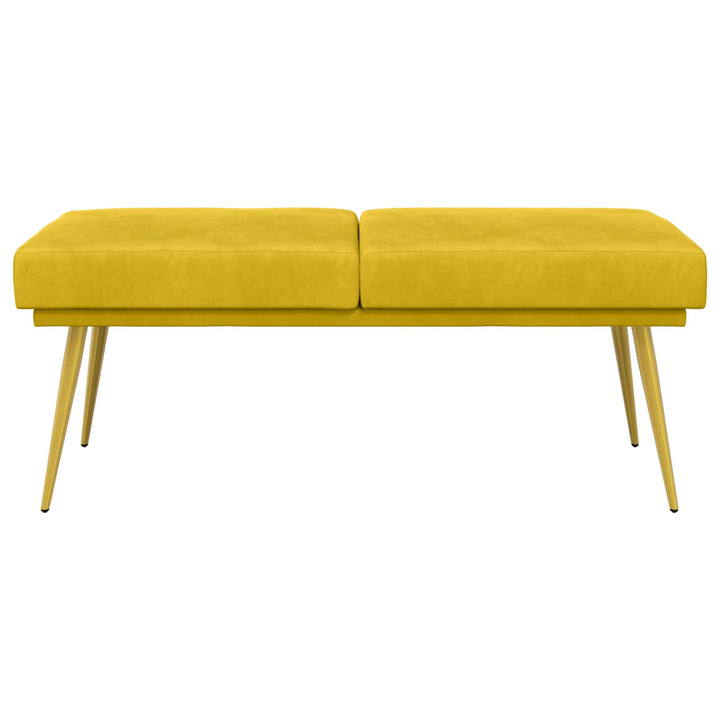 Dobbeltlagret bænk Gul 120 x 45 x 46 cm Fløjl