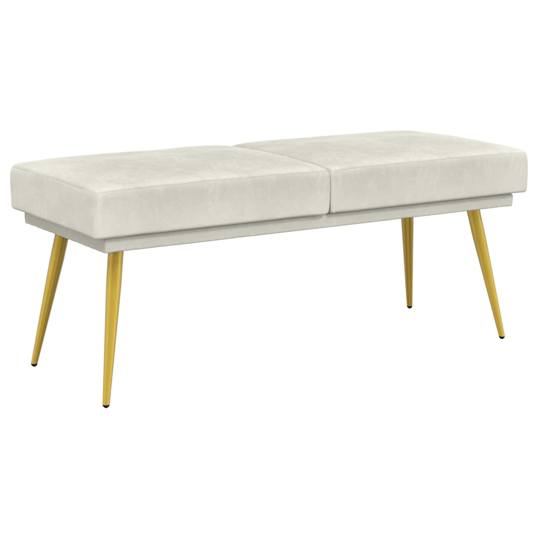 Dobbeltlagret bænk Cremefarvet 120 x 45 x 46 cm Velour