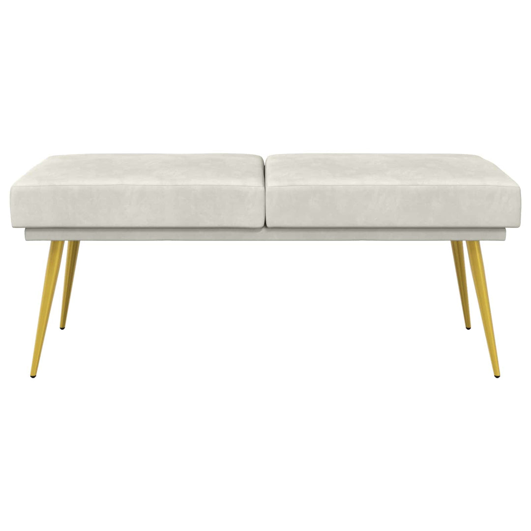 Dobbeltlagret bænk Cremefarvet 120 x 45 x 46 cm Velour