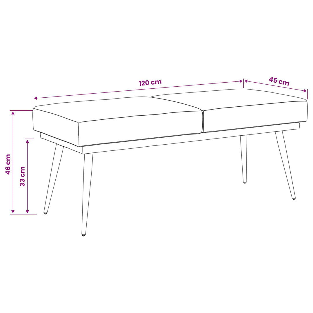 Dobbeltlagret bænk Cremefarvet 120 x 45 x 46 cm Velour