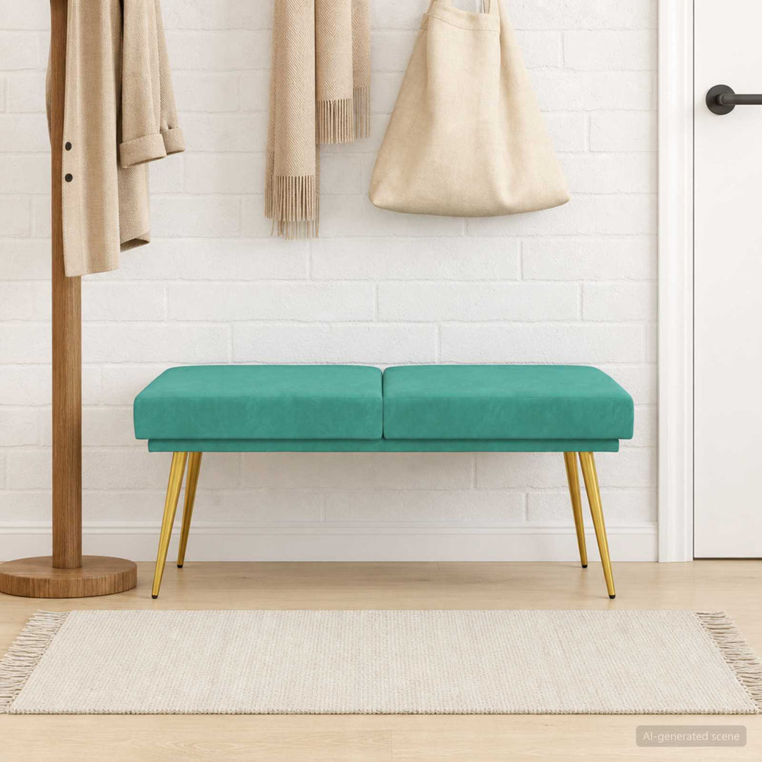 Dobbeltlagret bænk Turkis 120 x 45 x 46 cm Fløjl