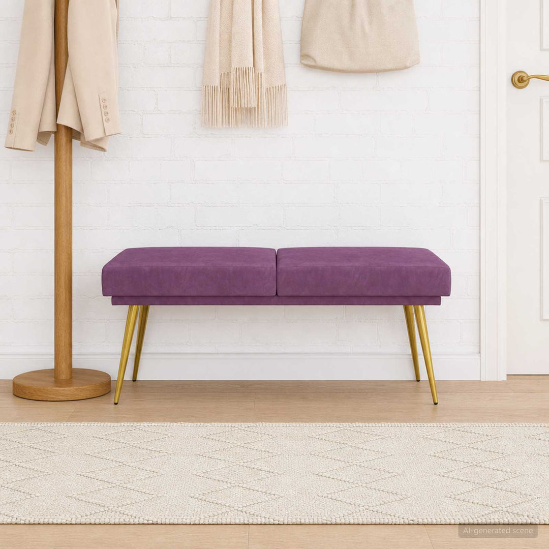 Dobbeltlagret bænk Lilla 120 x 45 x 46 cm Fløjl