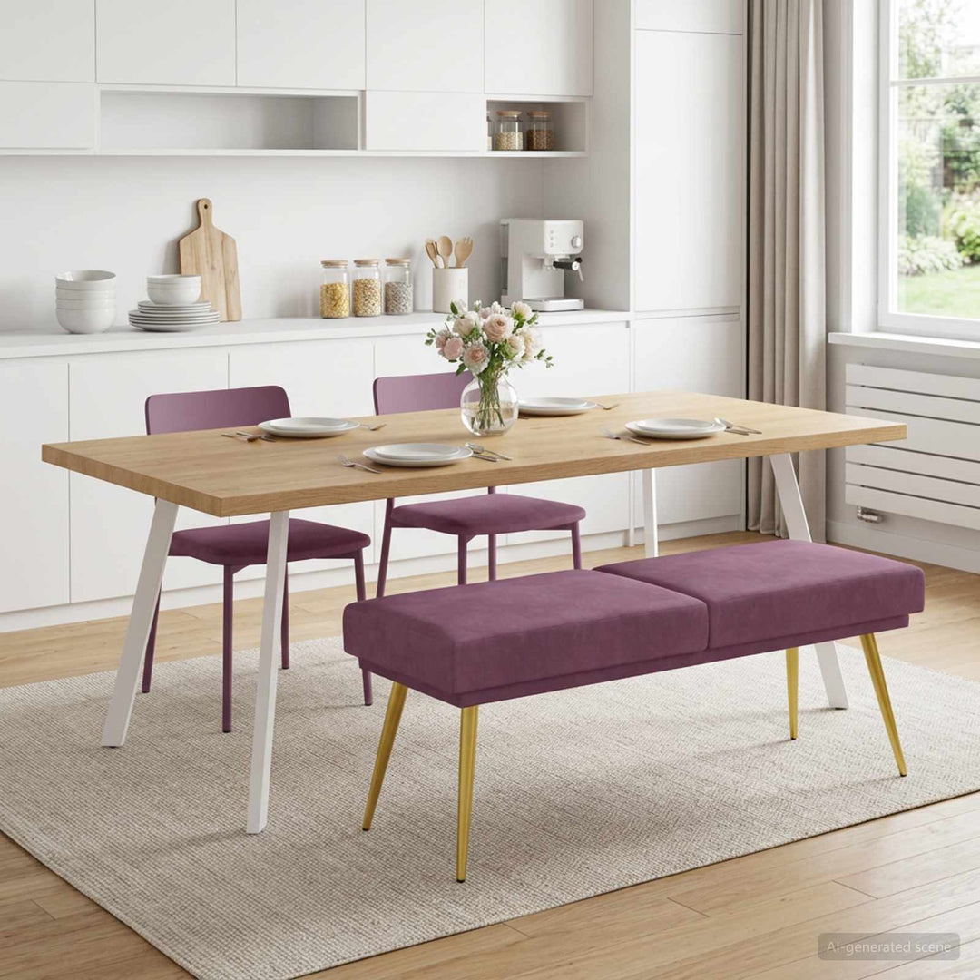 Dobbeltlagret bænk Lilla 120 x 45 x 46 cm Fløjl