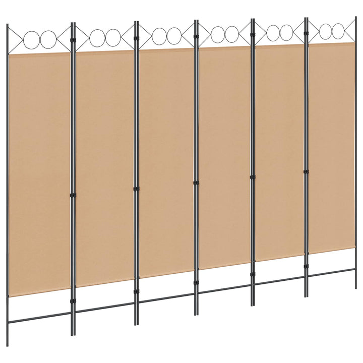 6-Paneler Rumdeler Beige 240 x 180 cm Stof