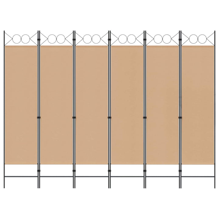 6-Paneler Rumdeler Beige 240 x 180 cm Stof