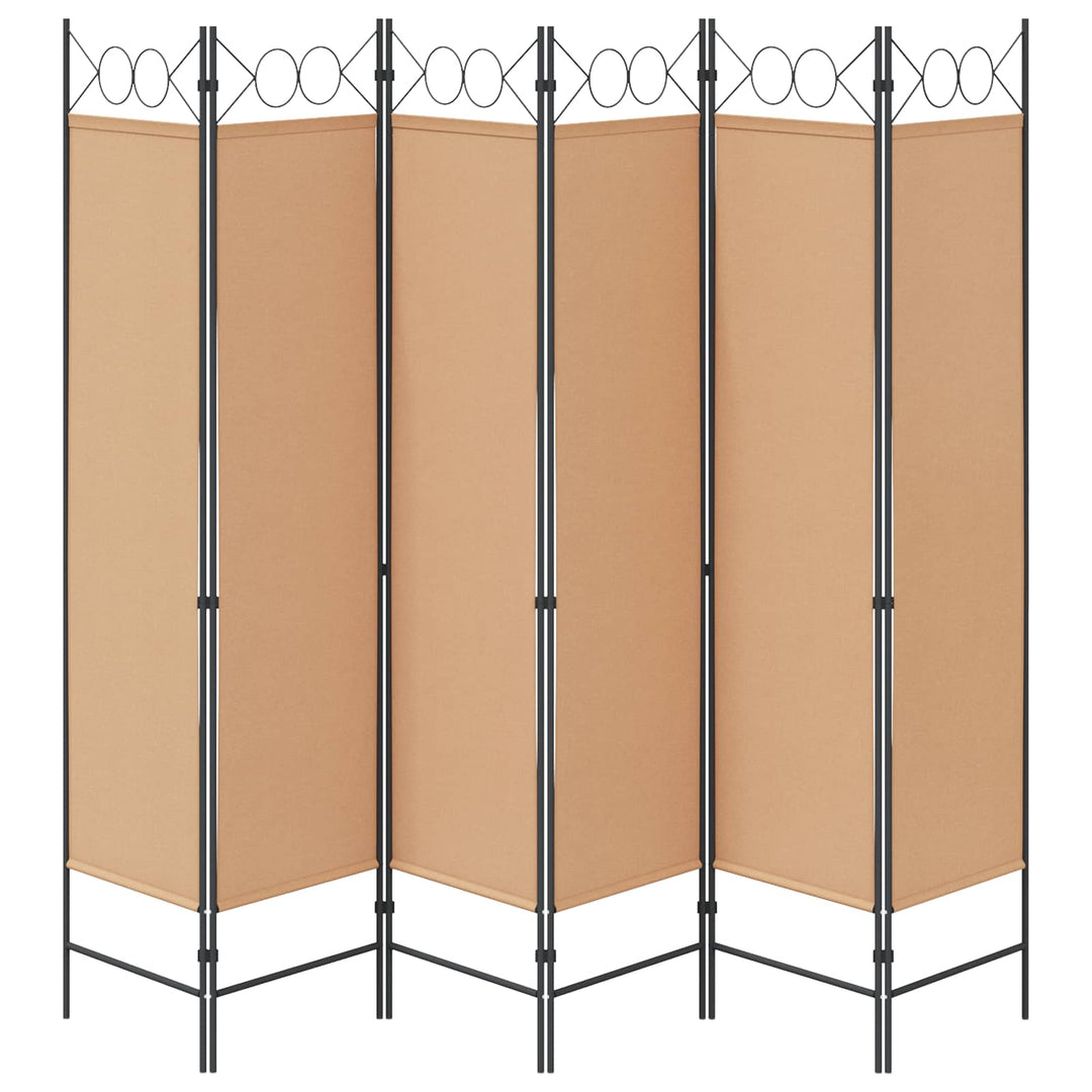 6-Paneler Rumdeler Beige 240 x 180 cm Stof