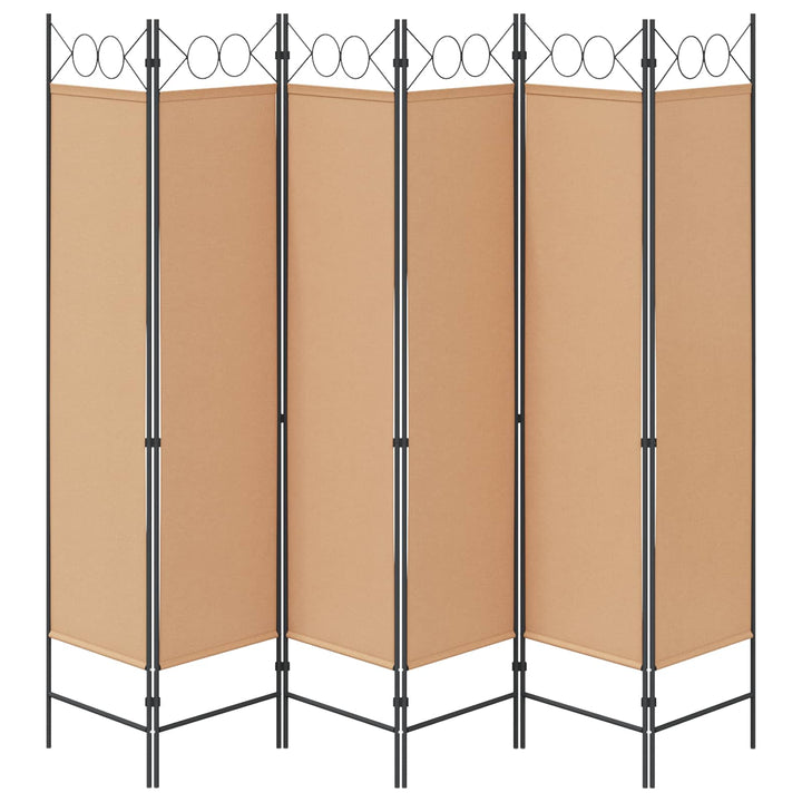 6-Paneler Rumdeler Beige 240 x 180 cm Stof