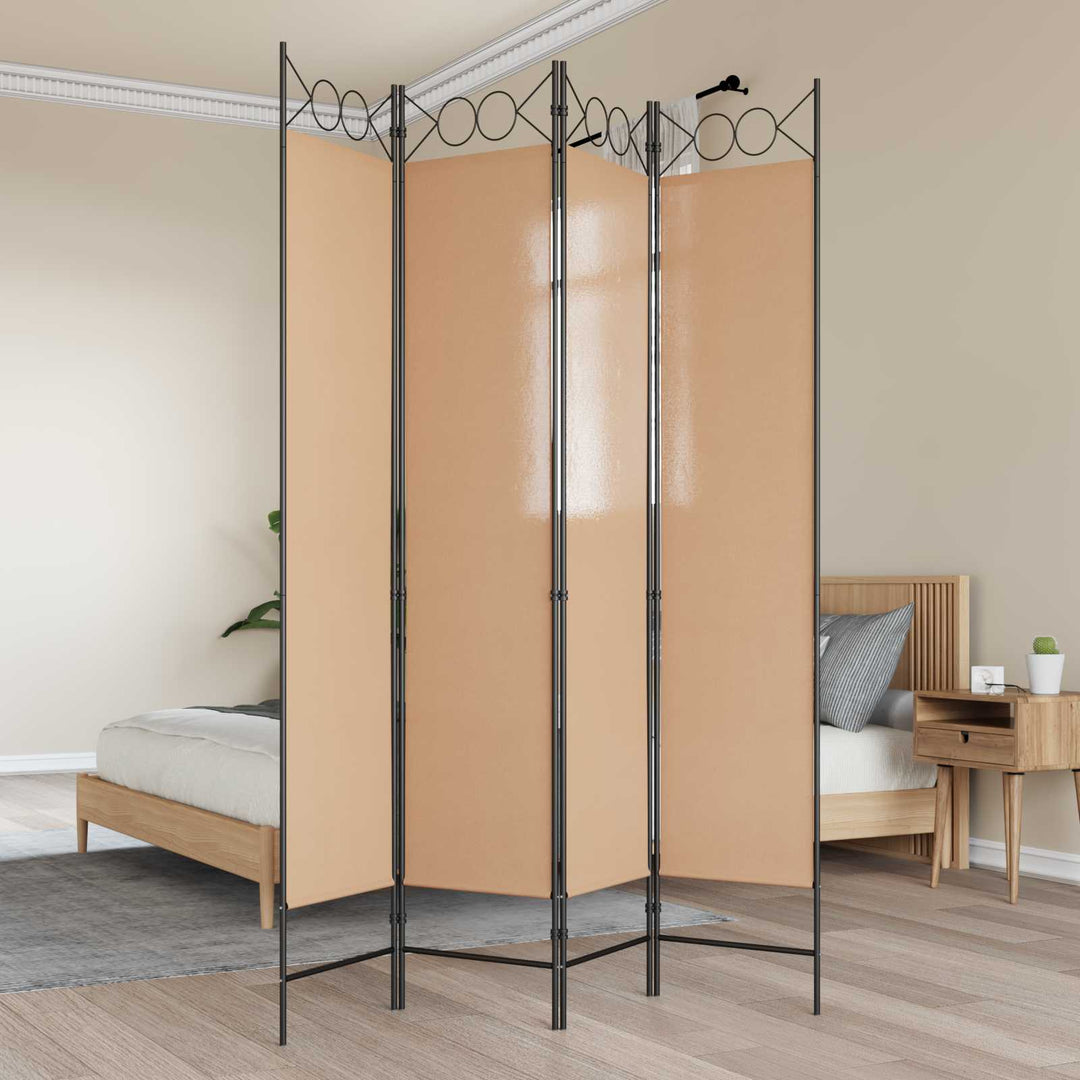 4-panel rumdeler Beige 160 x 200 cm Stof
