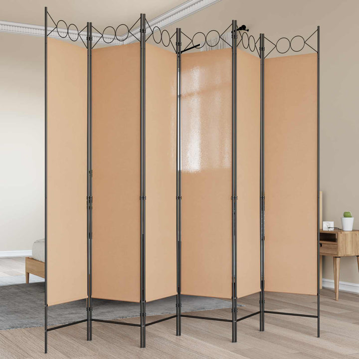 6-Paneler Rumdeler Beige 240 x 200 cm Stof