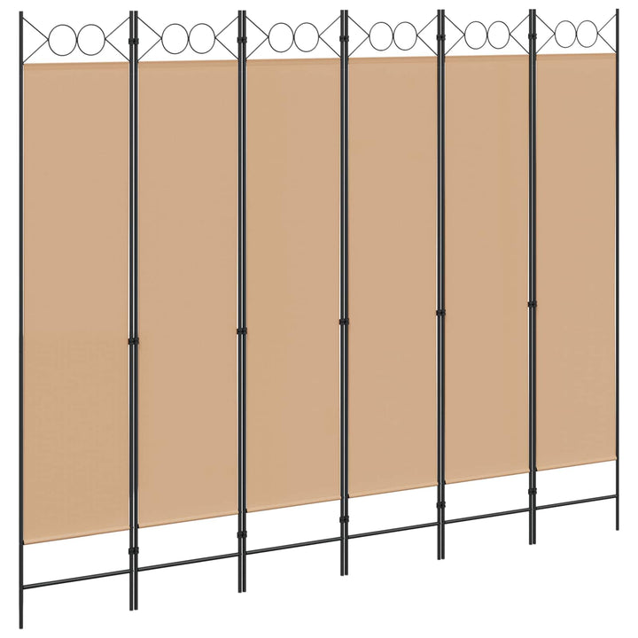6-Paneler Rumdeler Beige 240 x 200 cm Stof