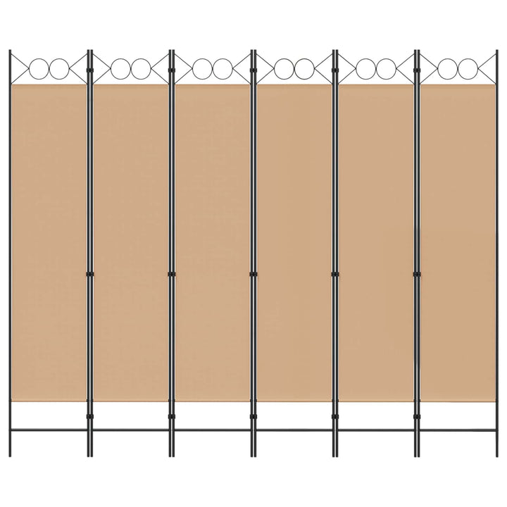 6-Paneler Rumdeler Beige 240 x 200 cm Stof