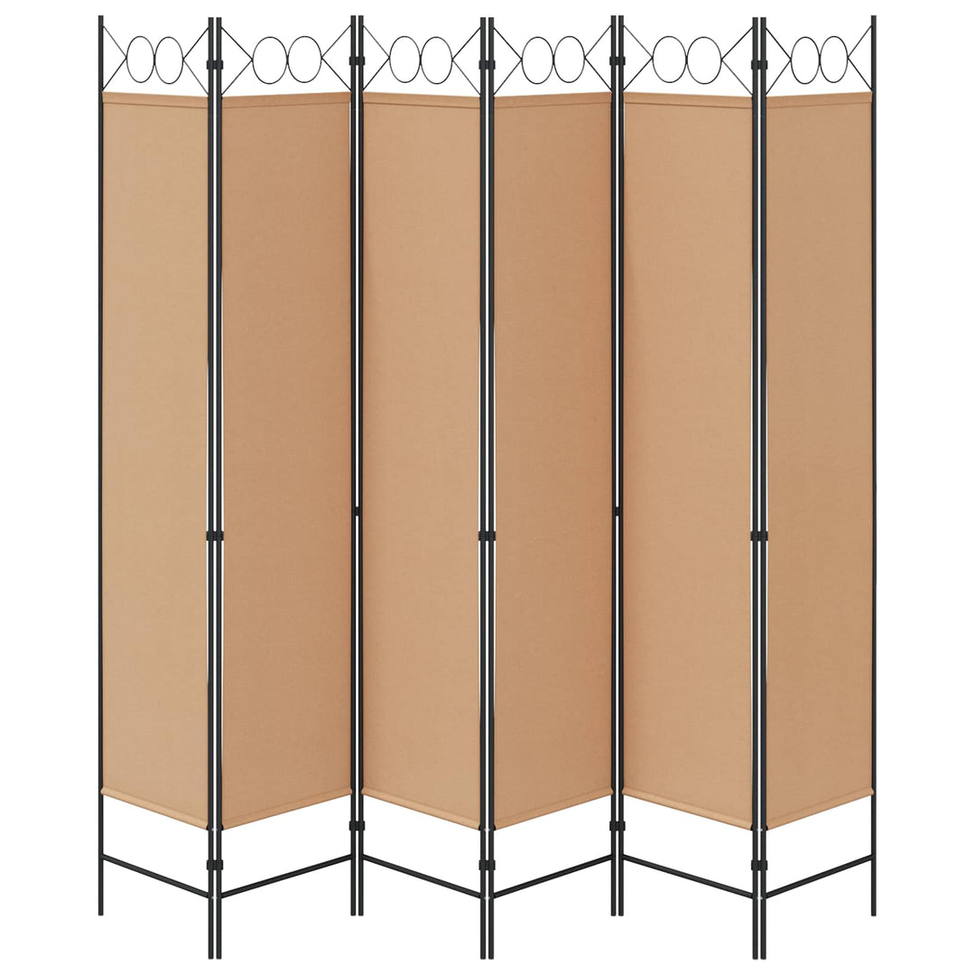 6-Paneler Rumdeler Beige 240 x 200 cm Stof