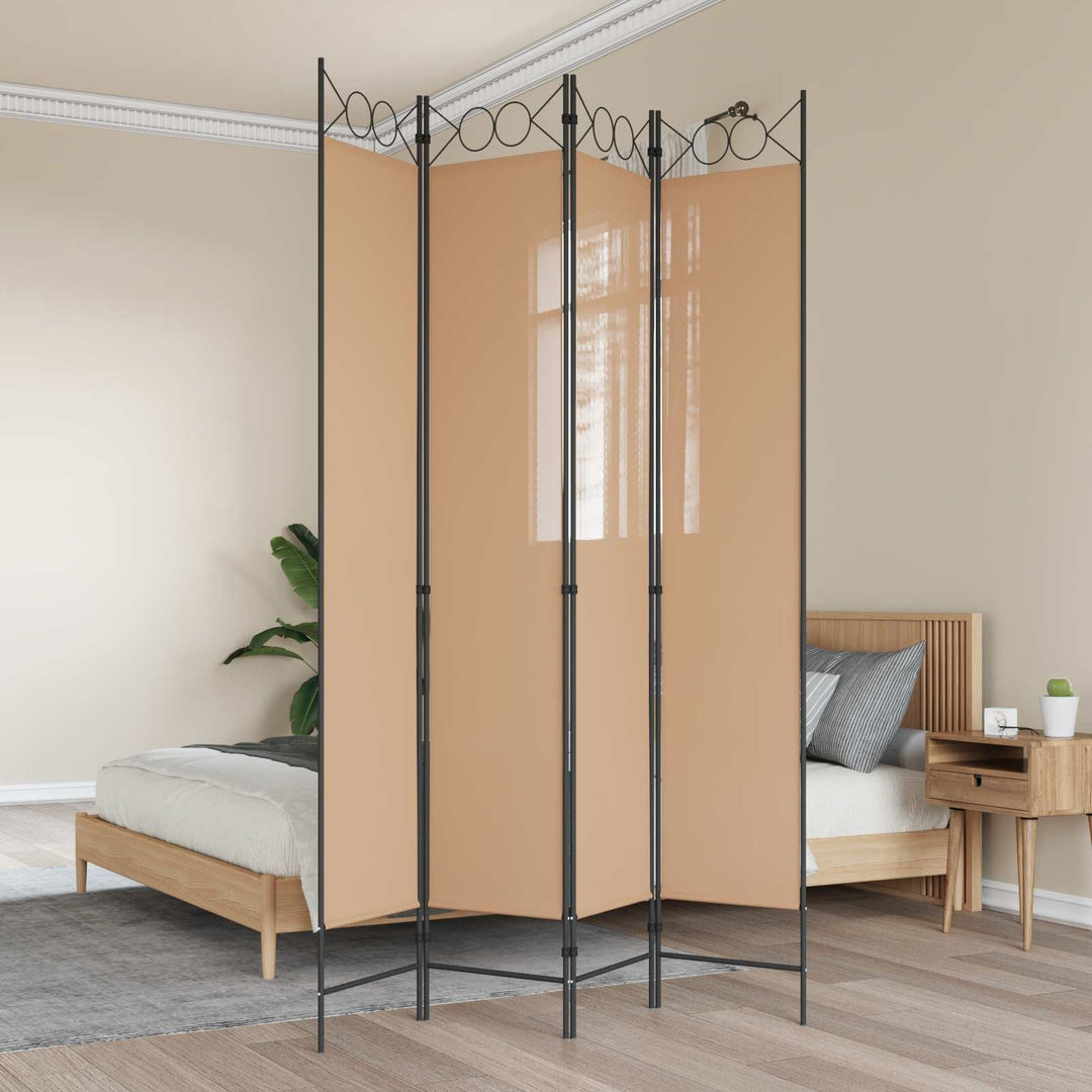4-panel rumdeler Beige 160 x 220 cm Stof