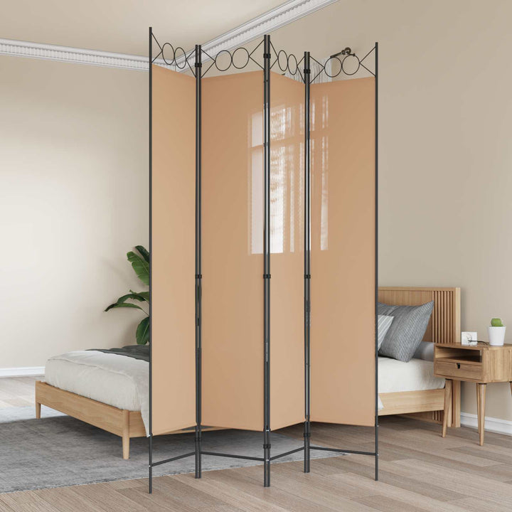 4-panel rumdeler Beige 160 x 220 cm Stof