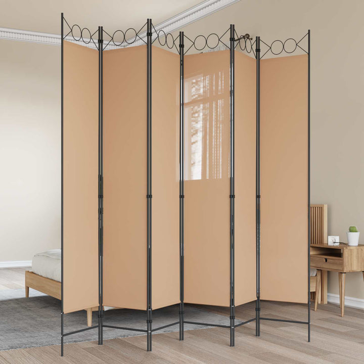6-Paneler Rumdeler Beige 240 x 220 cm Stof