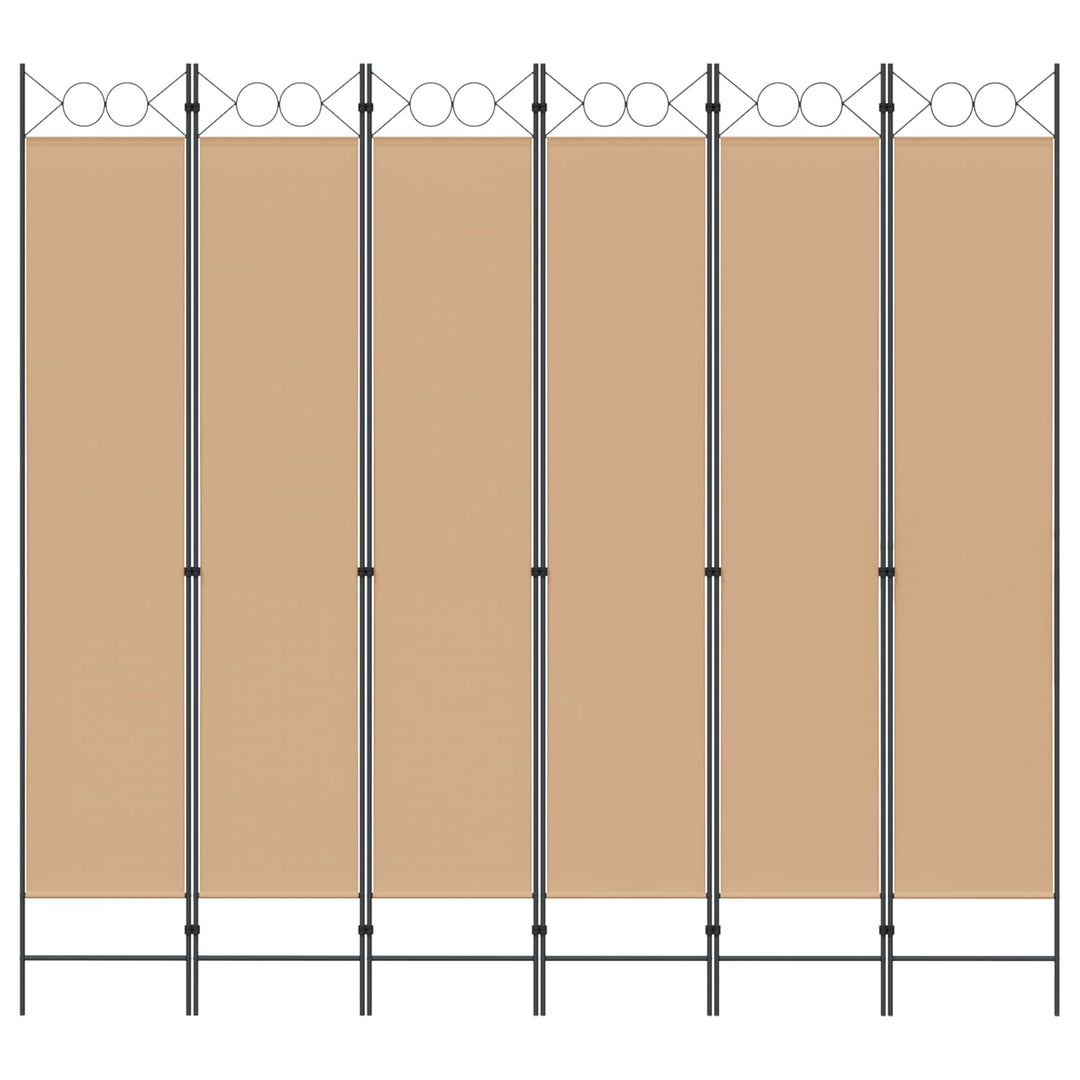 6-Paneler Rumdeler Beige 240 x 220 cm Stof