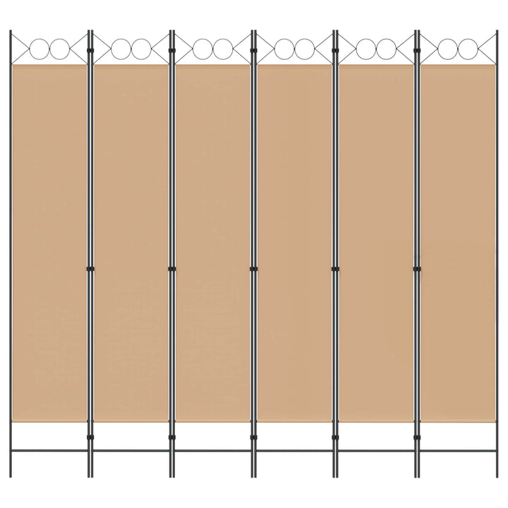 6-Paneler Rumdeler Beige 240 x 220 cm Stof