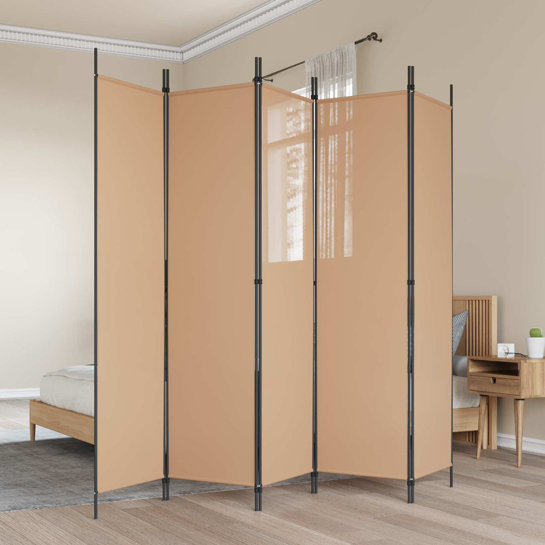 5-panel rumdeler Beige 250 x 200 cm Stof