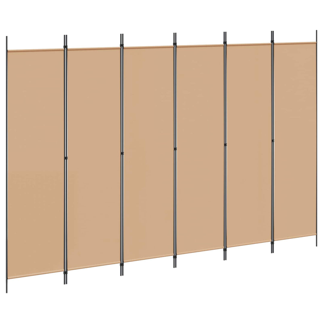6-Paneler Rumdeler Beige 300 x 200 cm Stof