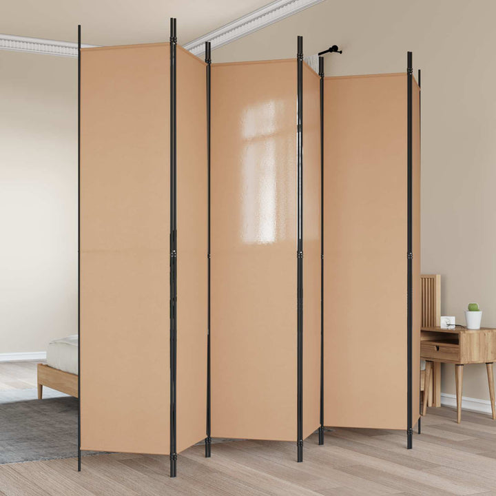 6-Paneler Rumdeler Beige 300 x 220 cm Stof